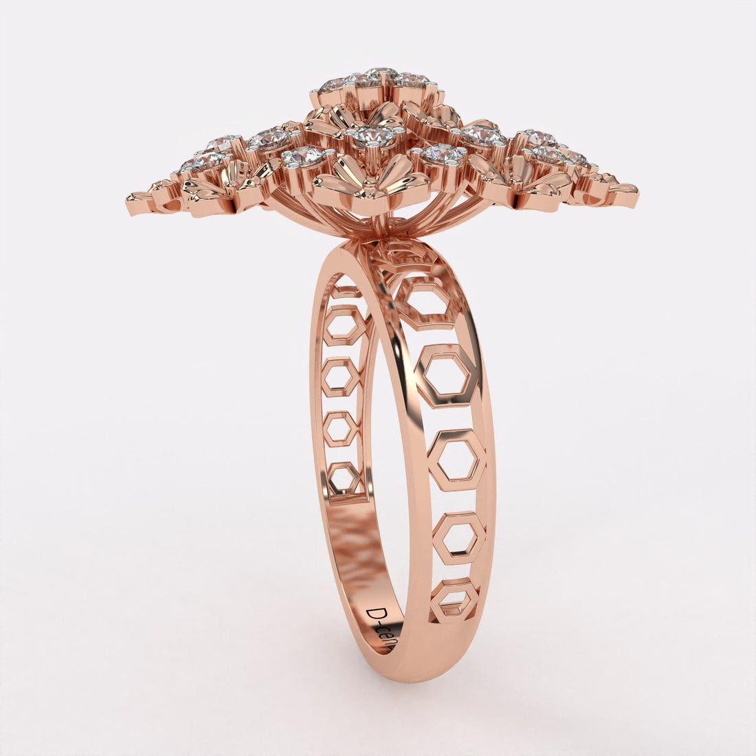 Gold Alloy Beads Diamond Ring