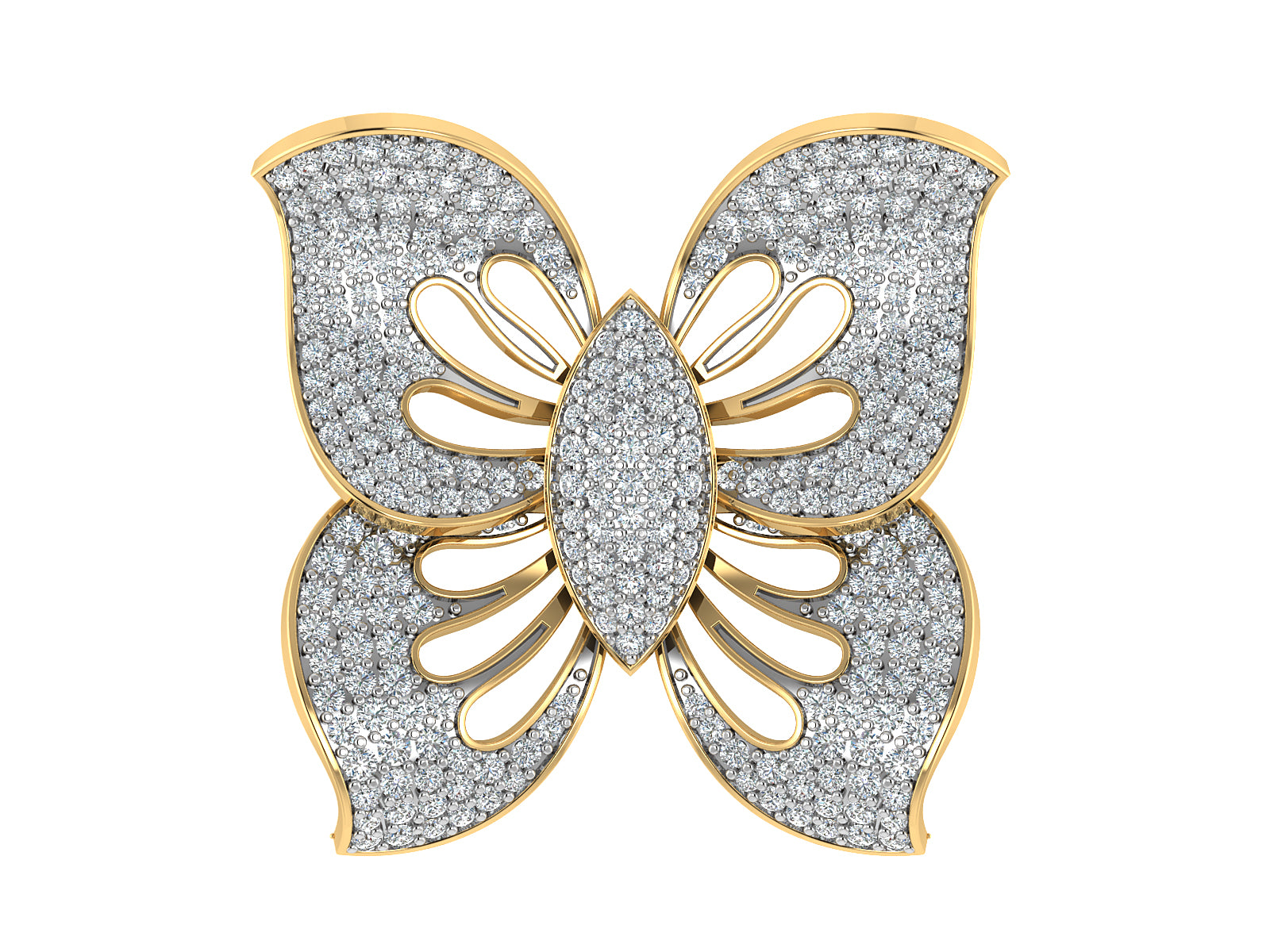 Gold Butterfly Diamond Ring