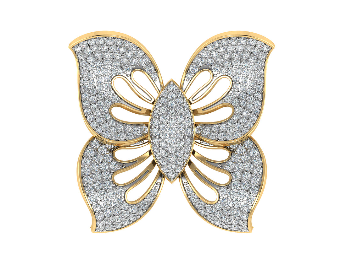 Gold Butterfly Diamond Ring