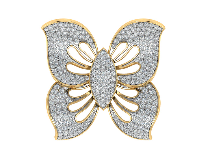 Gold Butterfly Diamond Ring