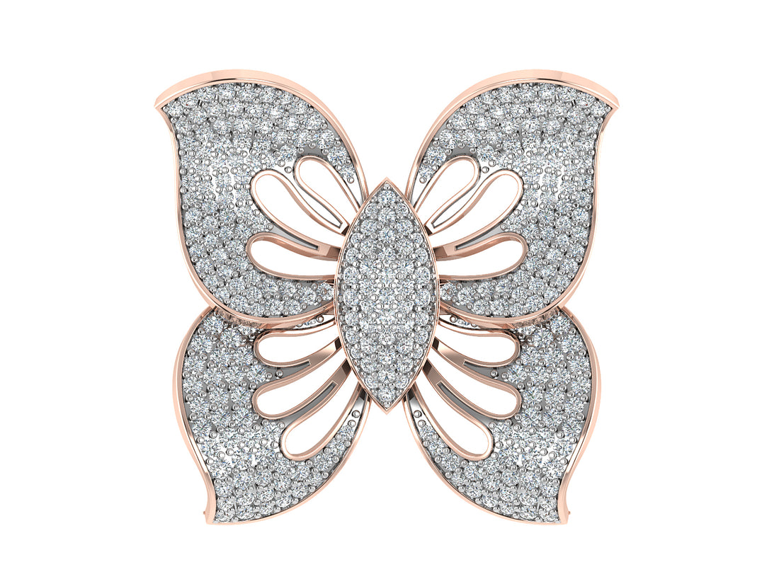 Gold Butterfly Diamond Ring 4