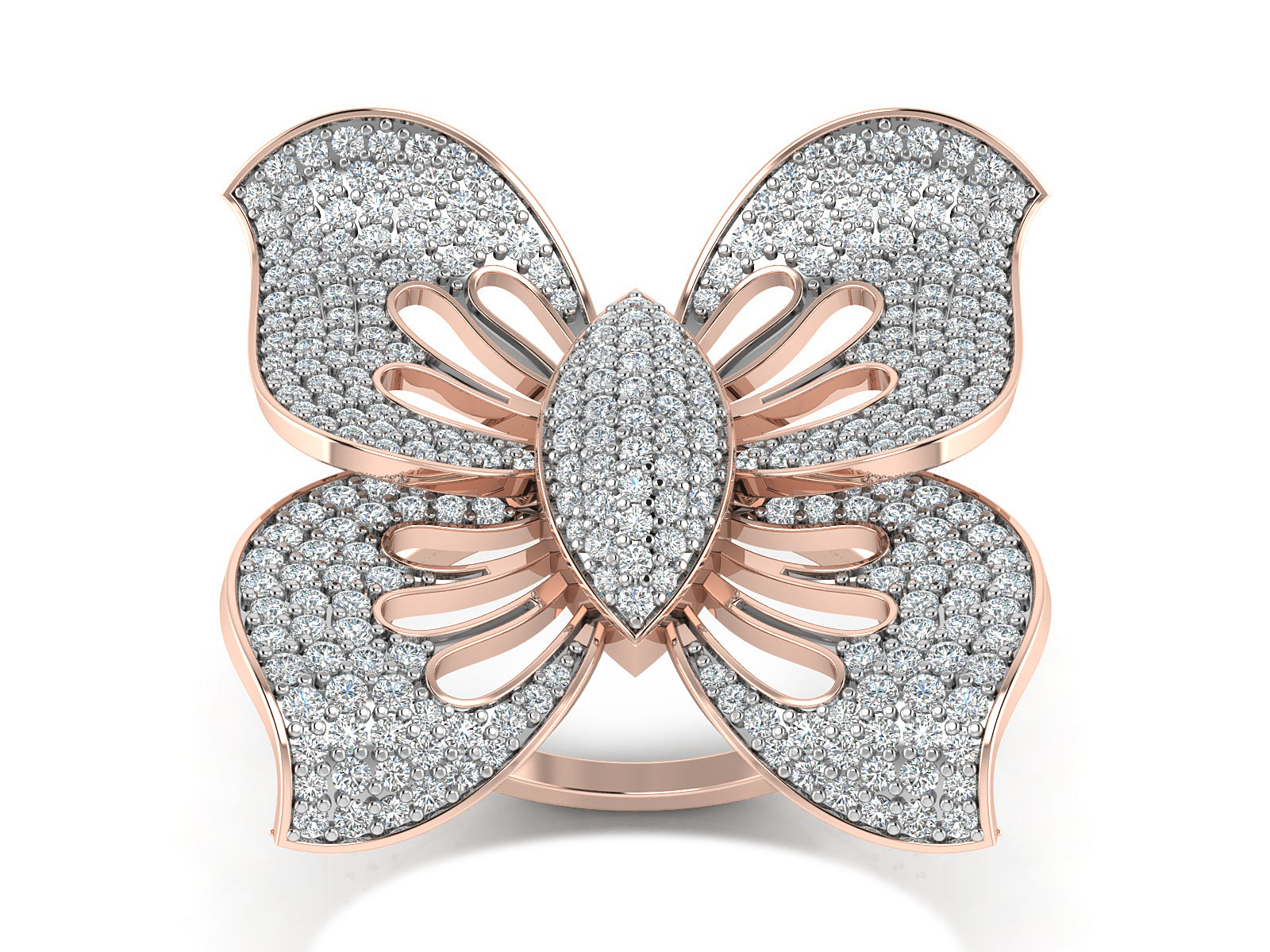 Gold Butterfly Diamond Ring 5