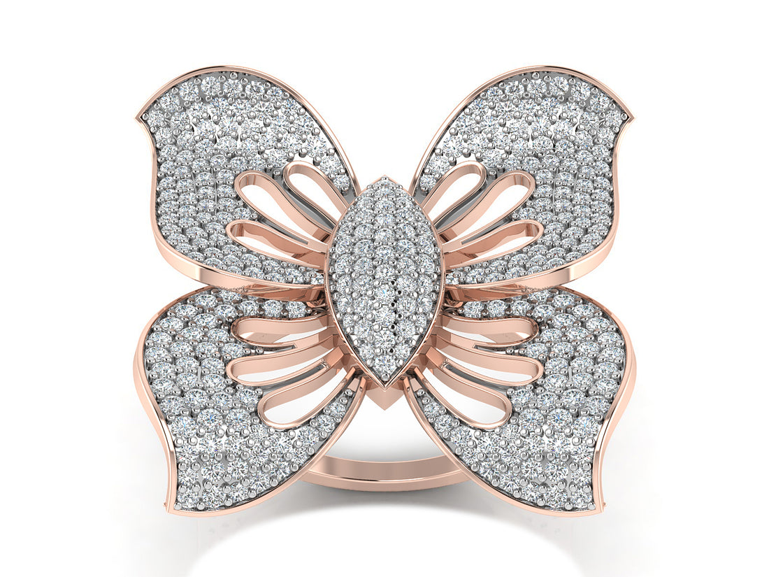 Gold Butterfly Diamond Ring 5
