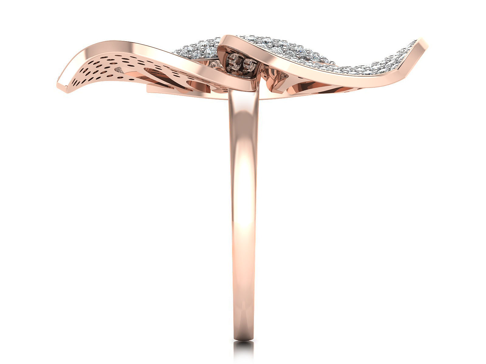 Gold Butterfly Diamond Ring 7