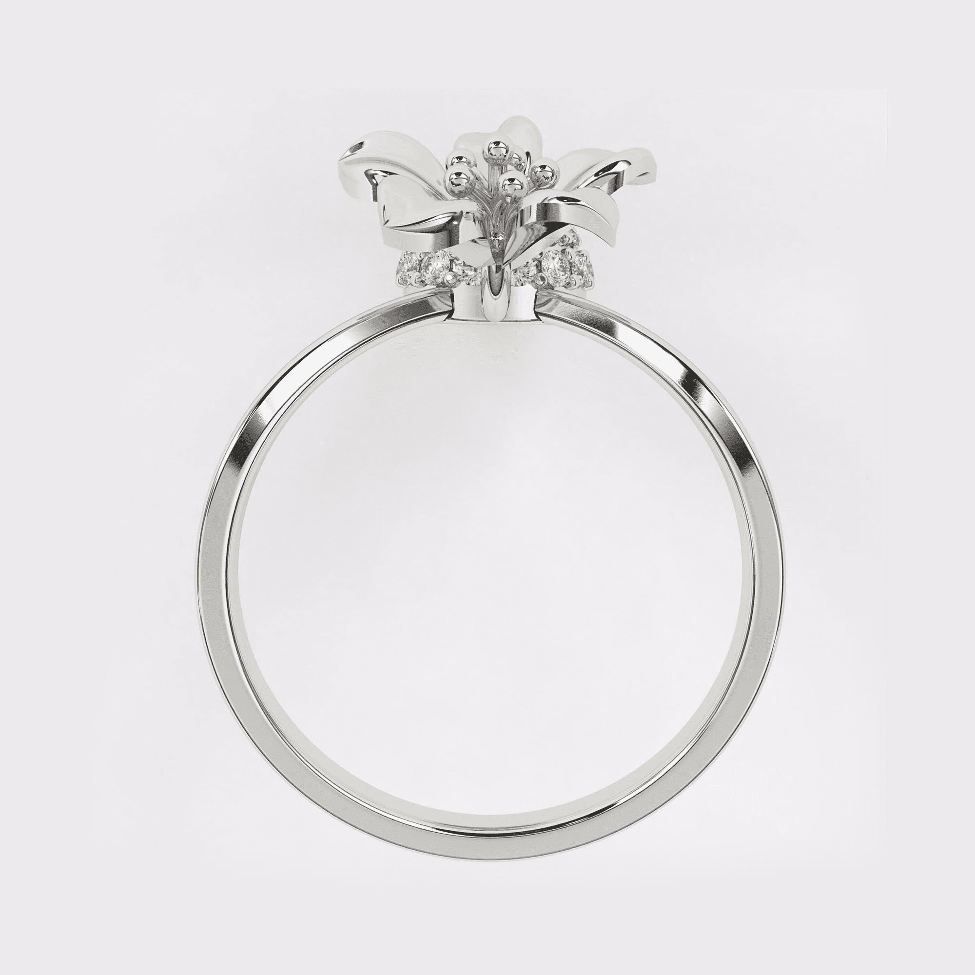 Gold Floral Diamond Ring