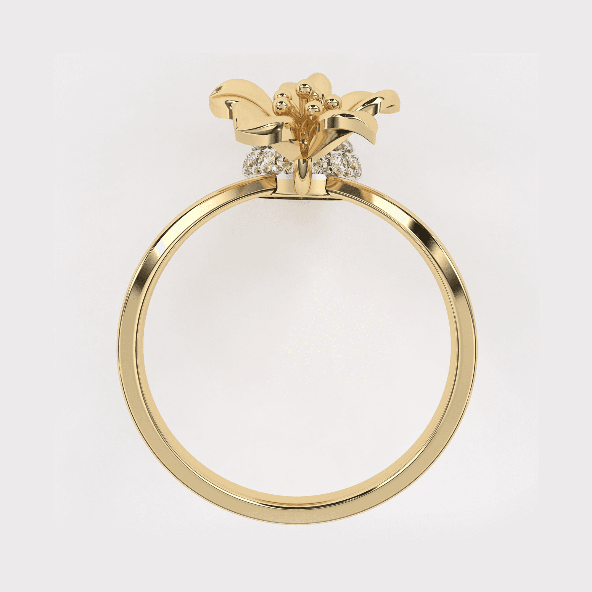 Gold Floral Diamond Ring