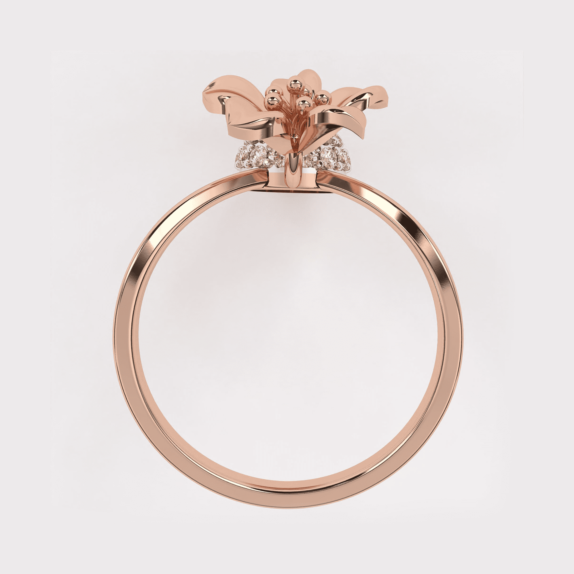 Gold Floral Diamond Ring