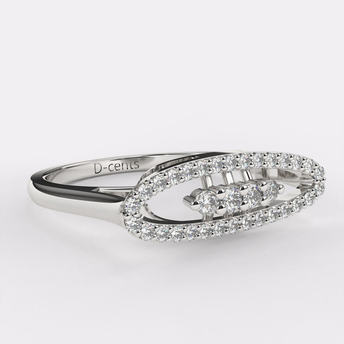 Gold Stella Diamond Ring in 925 Silver