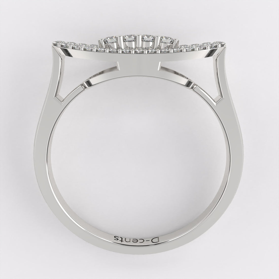 Gold Stella Diamond Ring in 925 Silver