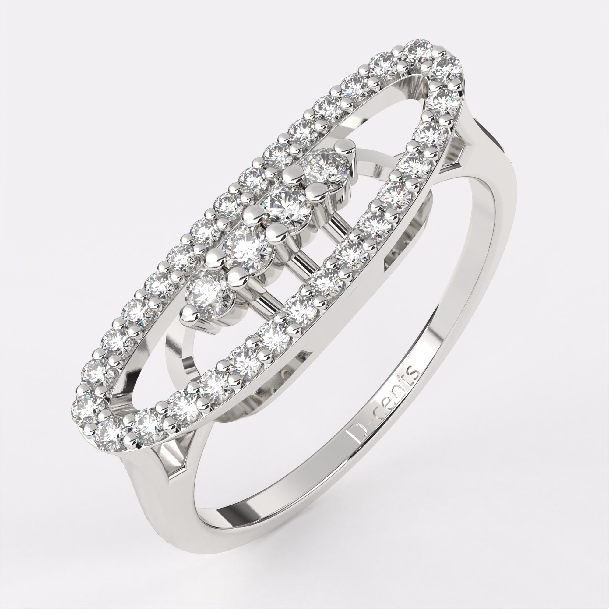 Gold Stella Diamond Ring in 925 Silver