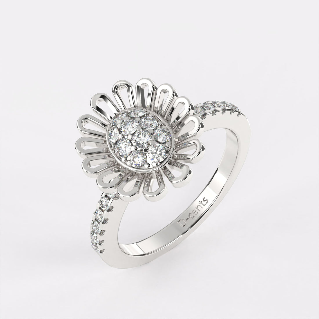 Gold Sunflower Diamond Ring