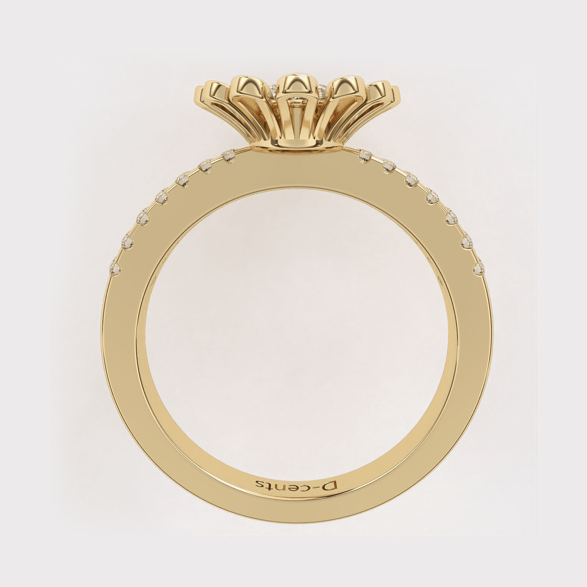 Gold Sunflower Diamond Ring