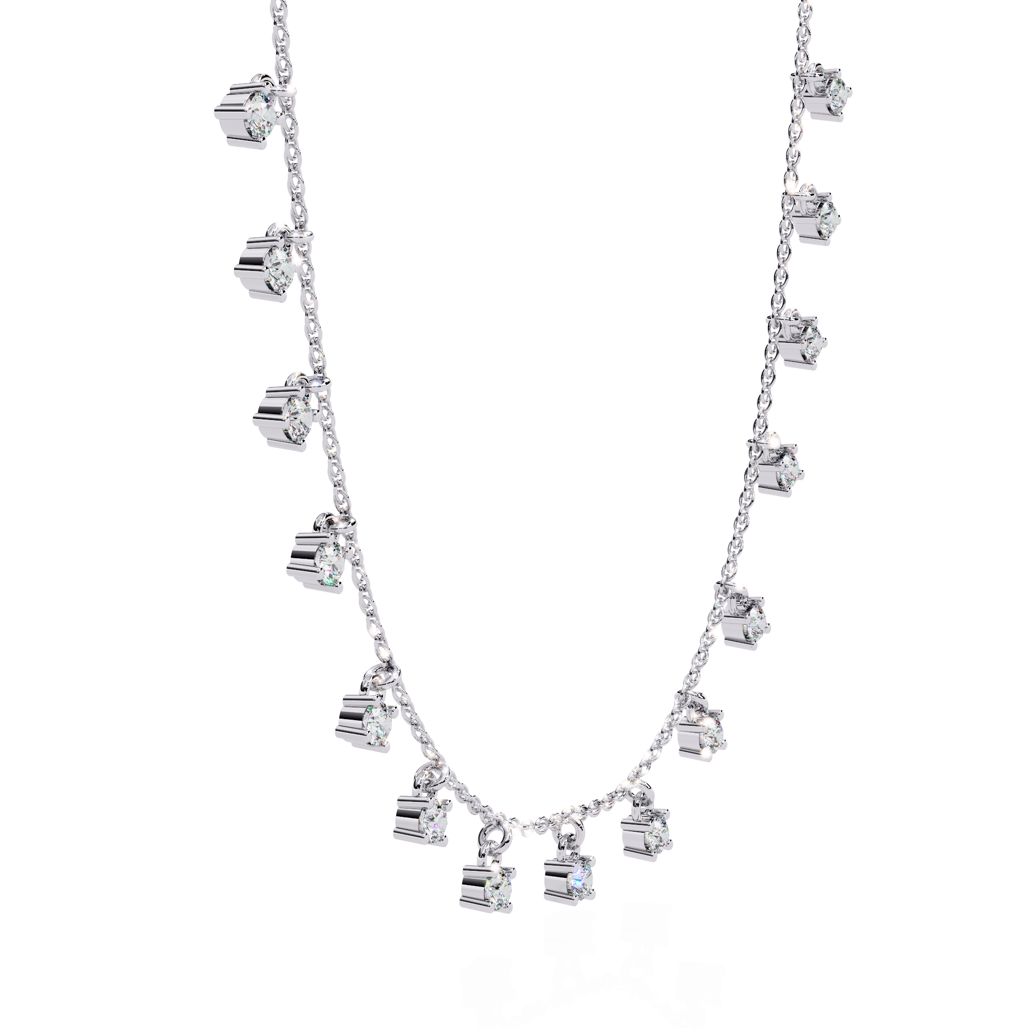 Golded Thread Lab Grown Diamond Necklace