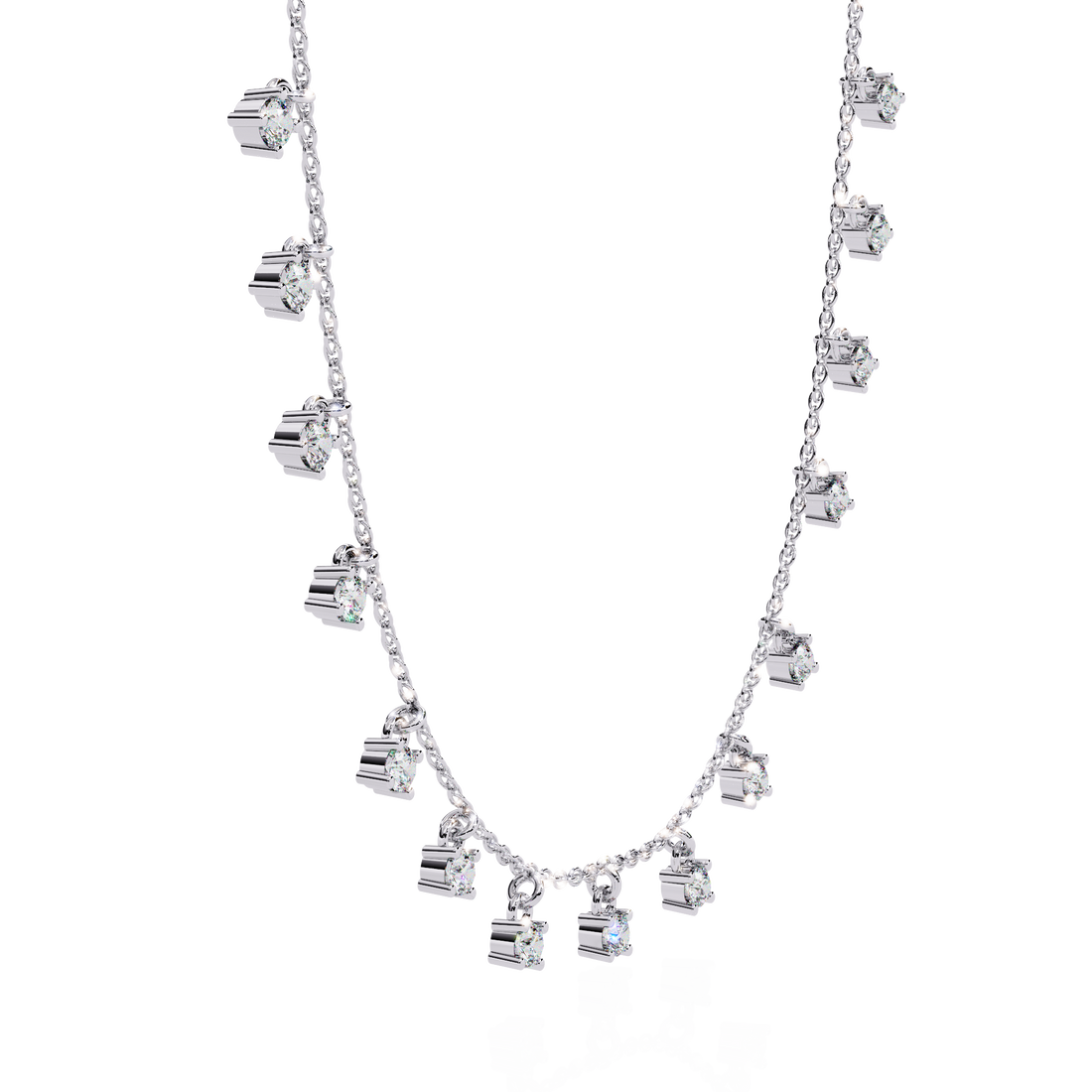 Golded Thread Lab Grown Diamond Necklace