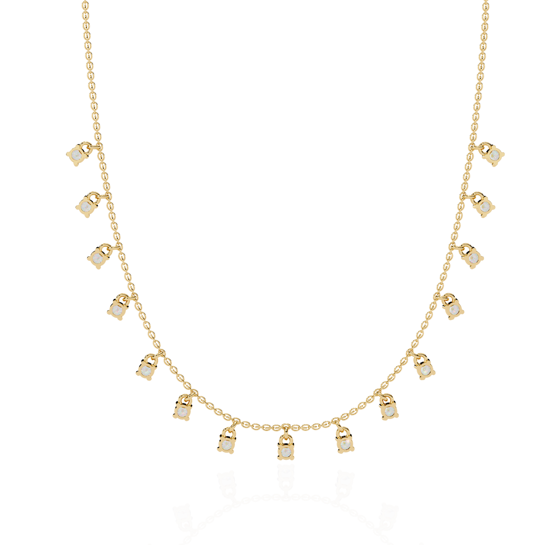Golded Thread Lab Grown Diamond Necklace