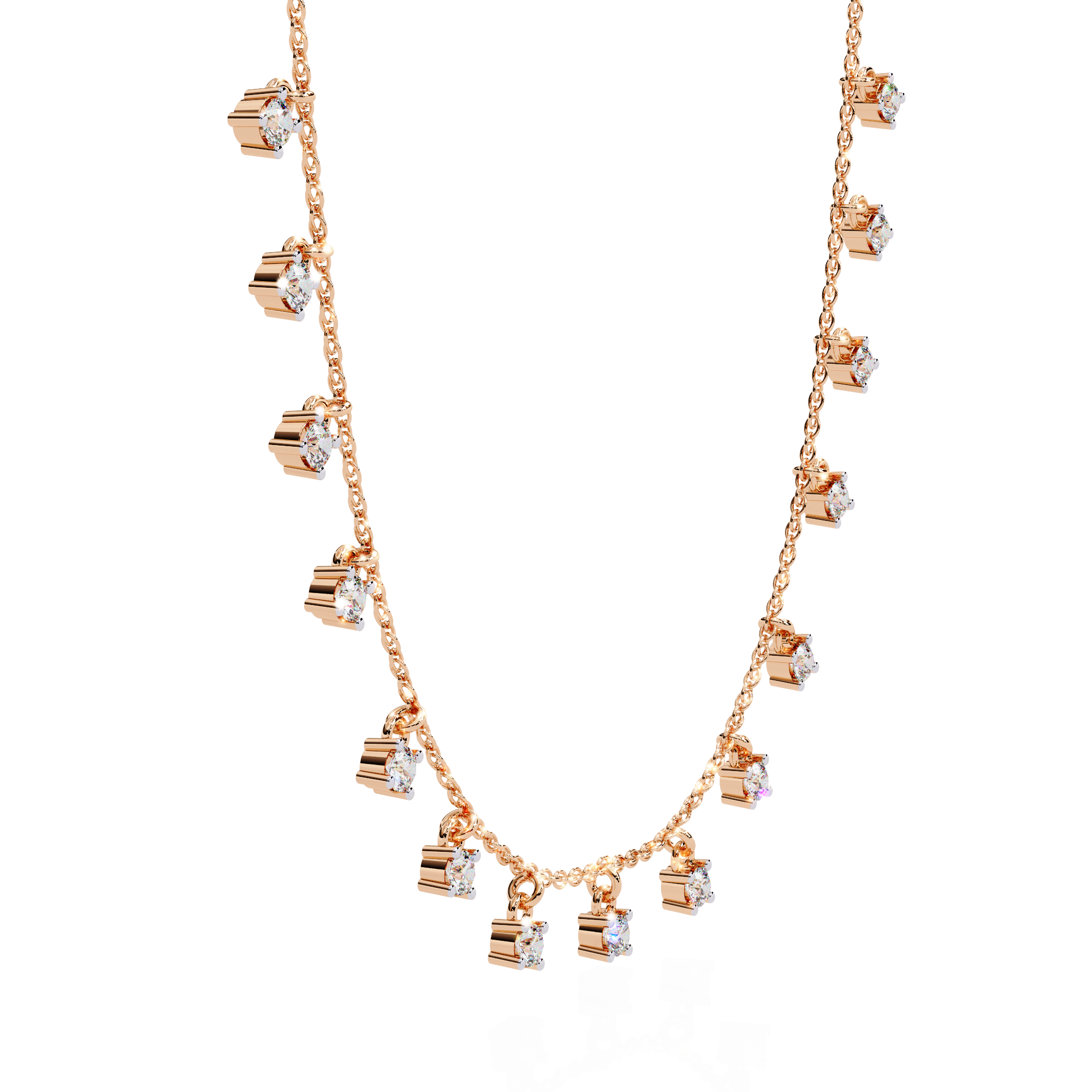 Golded Thread Lab Grown Diamond Necklace