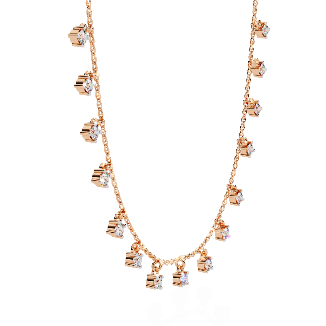Golded Thread Lab Grown Diamond Necklace