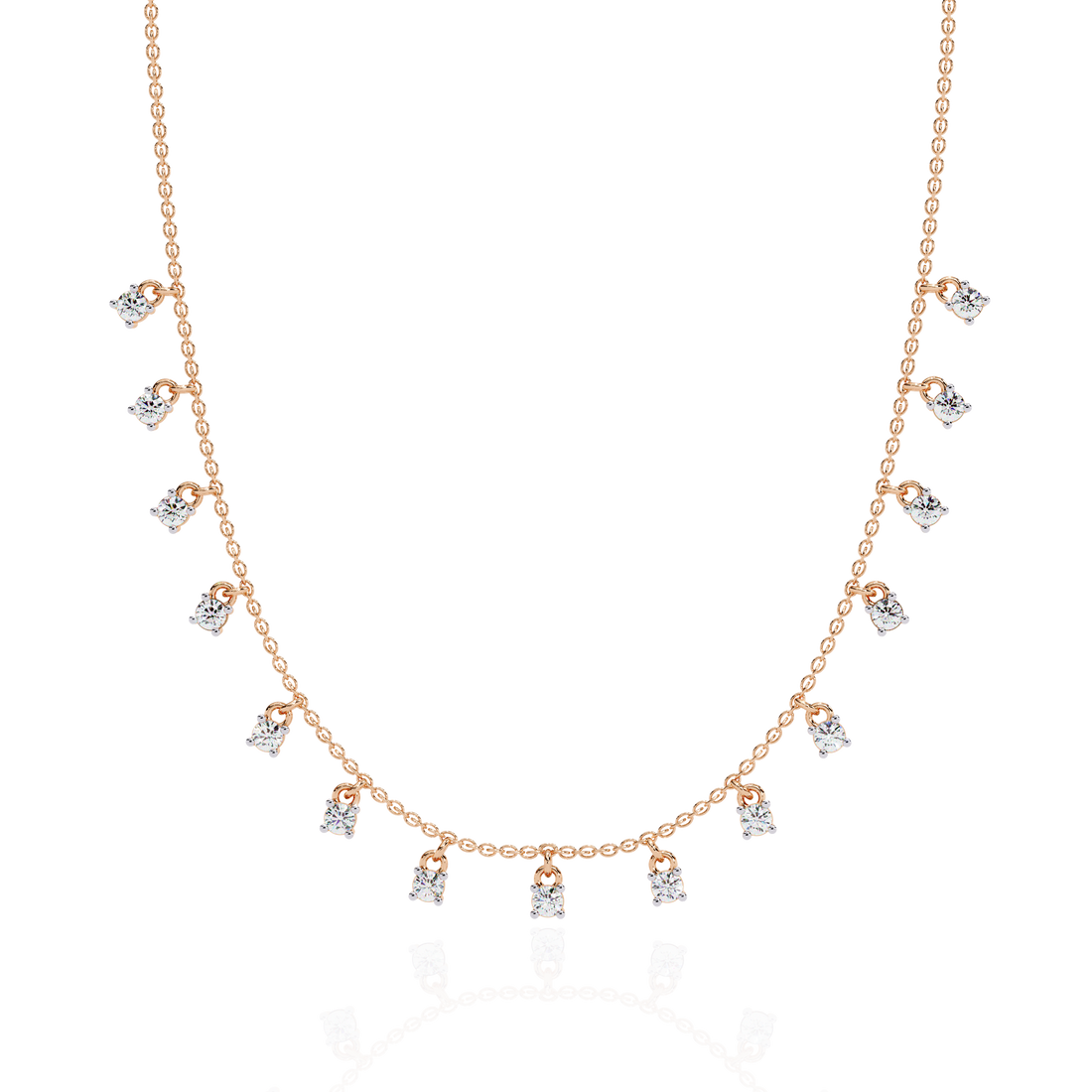 Golded Thread Lab Grown Diamond Necklace