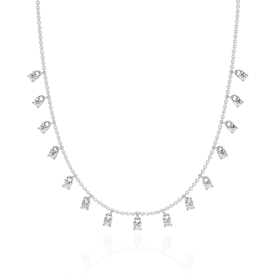 Golded Thread Lab Grown Diamond Necklace