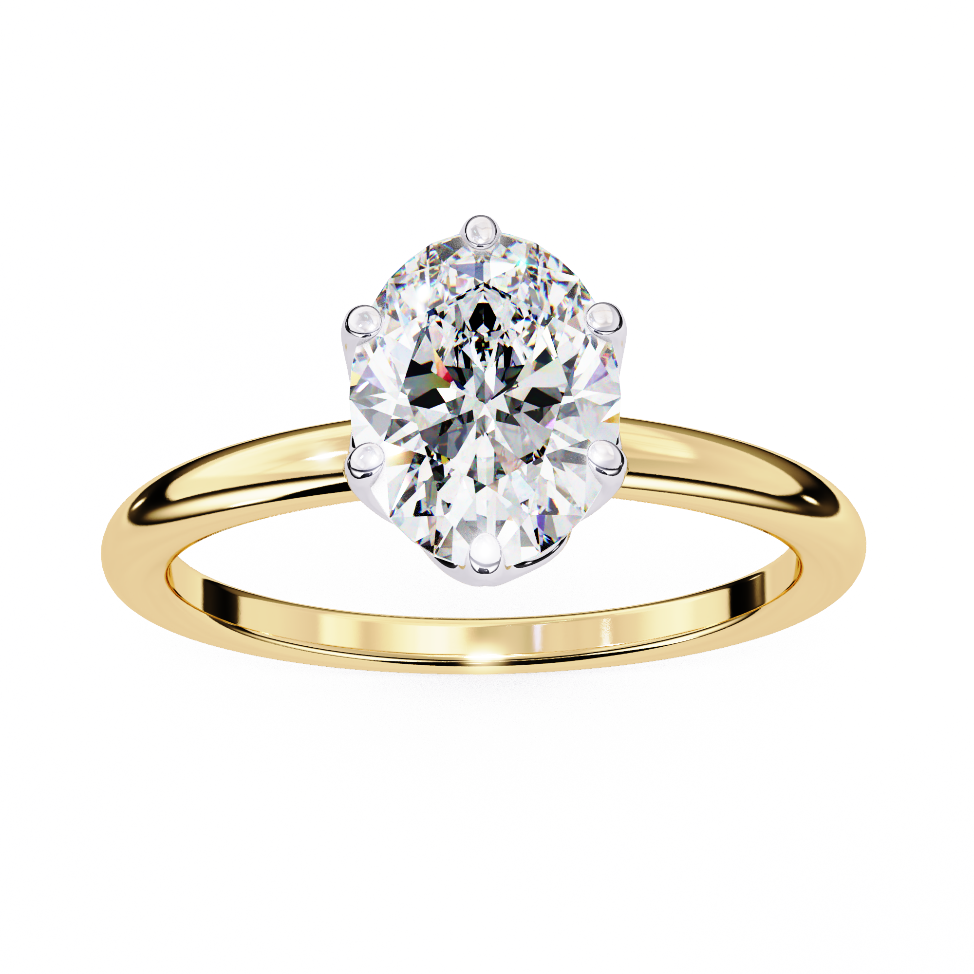 Golden Bloom Oval Solitaire Ring2