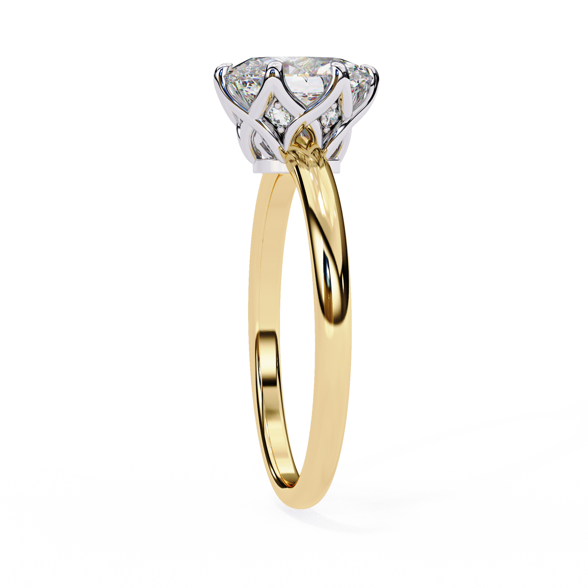 Golden Bloom Oval Solitaire Ring3