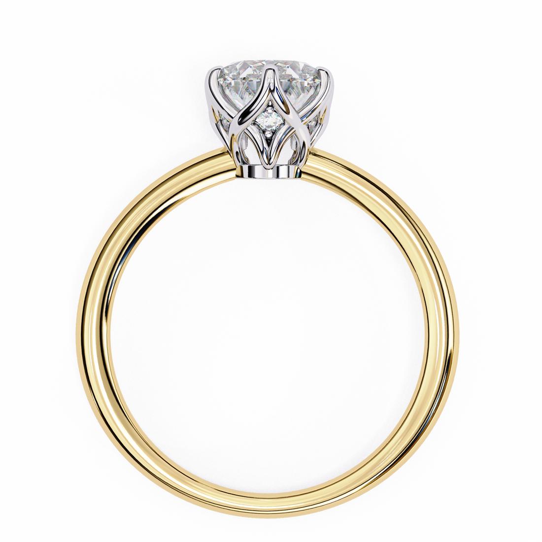 Golden Bloom Oval Solitaire Ring4