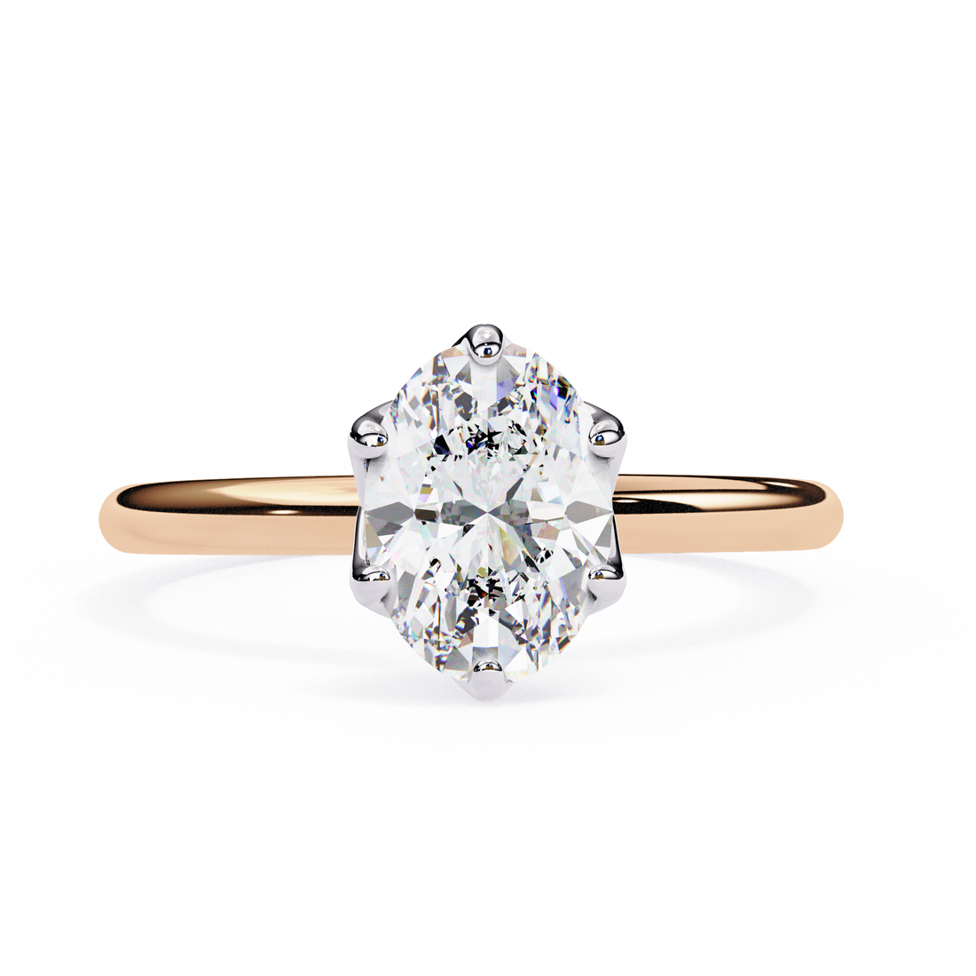 Golden Bloom Oval Solitaire Ring6