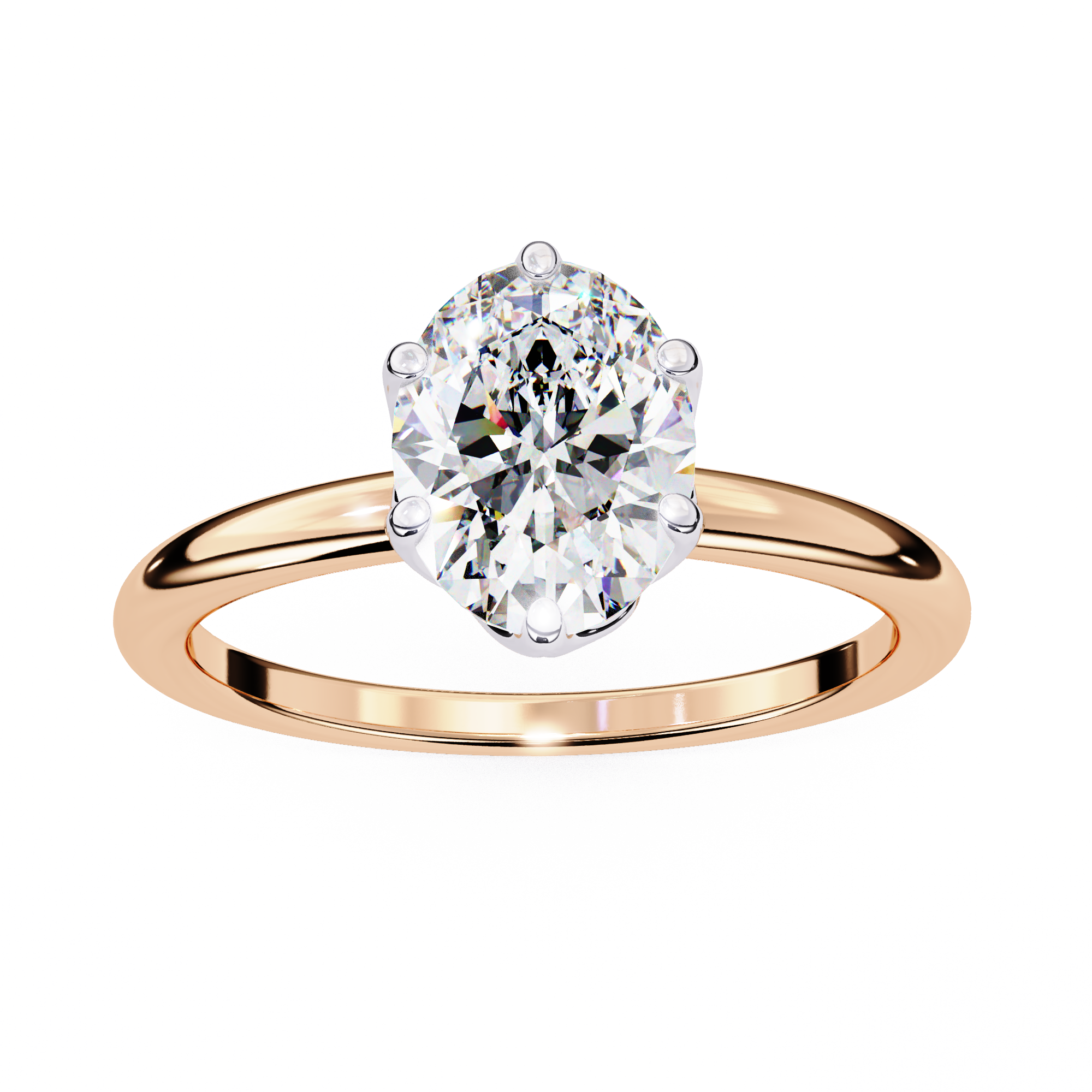 Golden Bloom Oval Solitaire Ring7