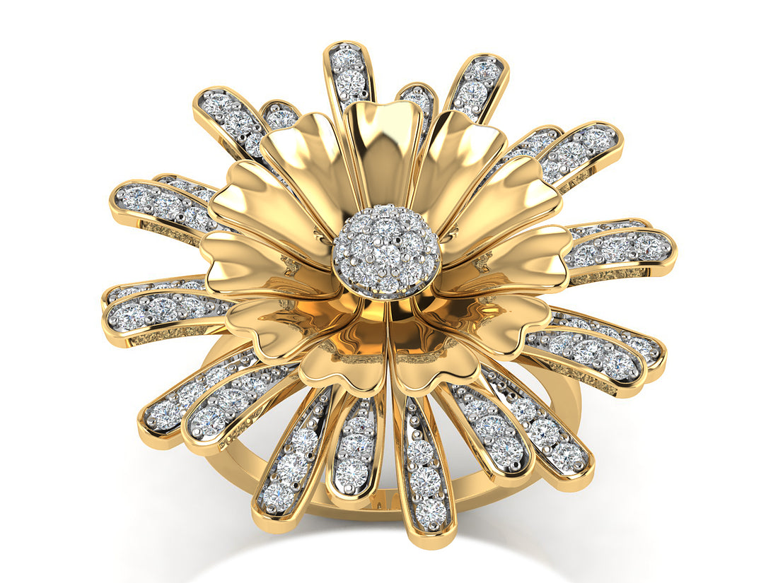 Golden Blossom Diamond Ring 2