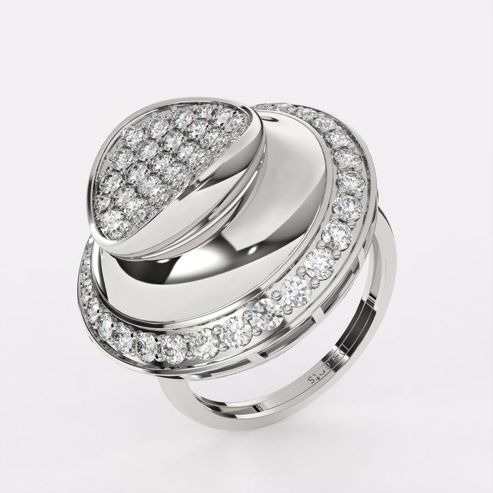 Golden Glow Diamond Ring in 925 Silver
