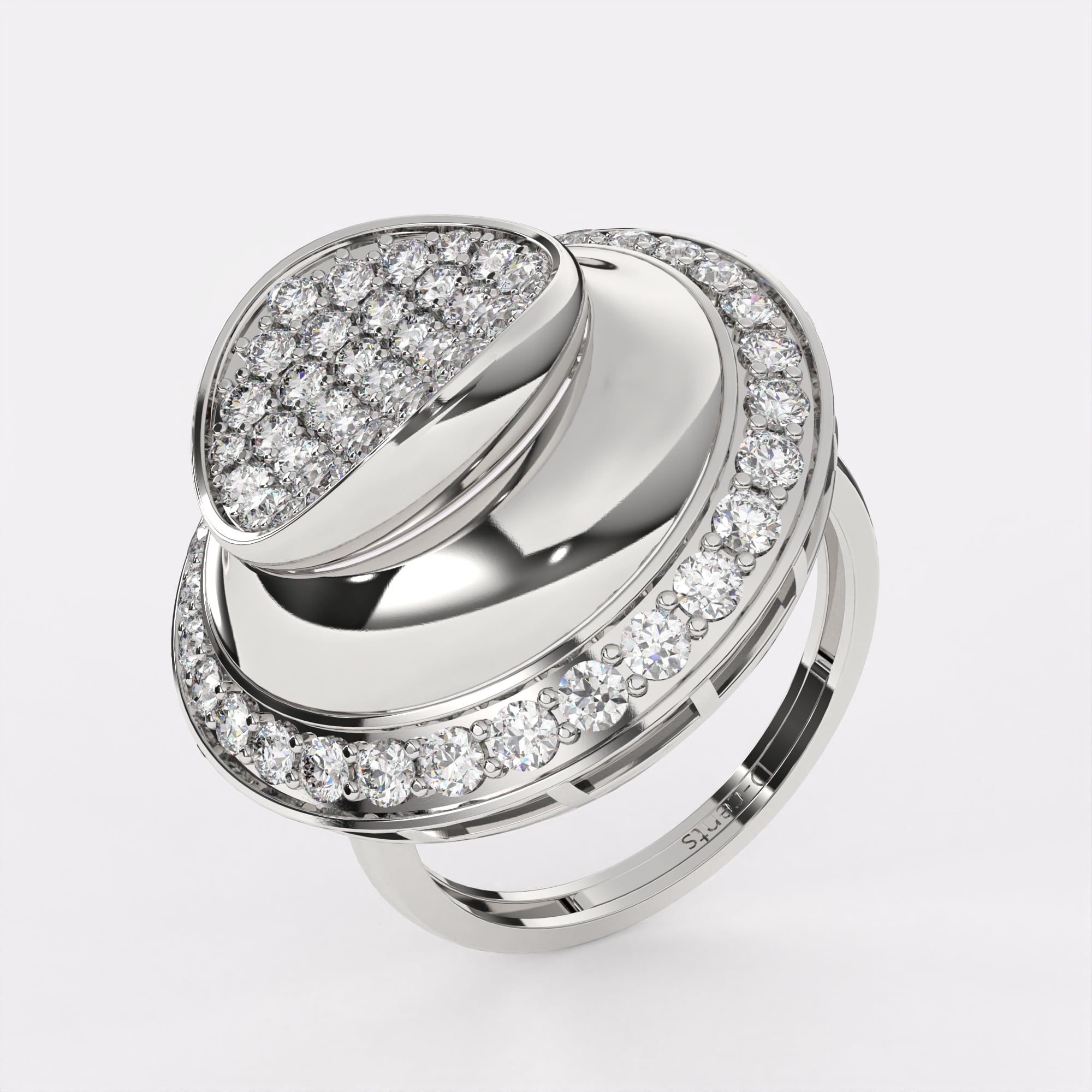 Golden Glow Diamond Ring in 925 Silver