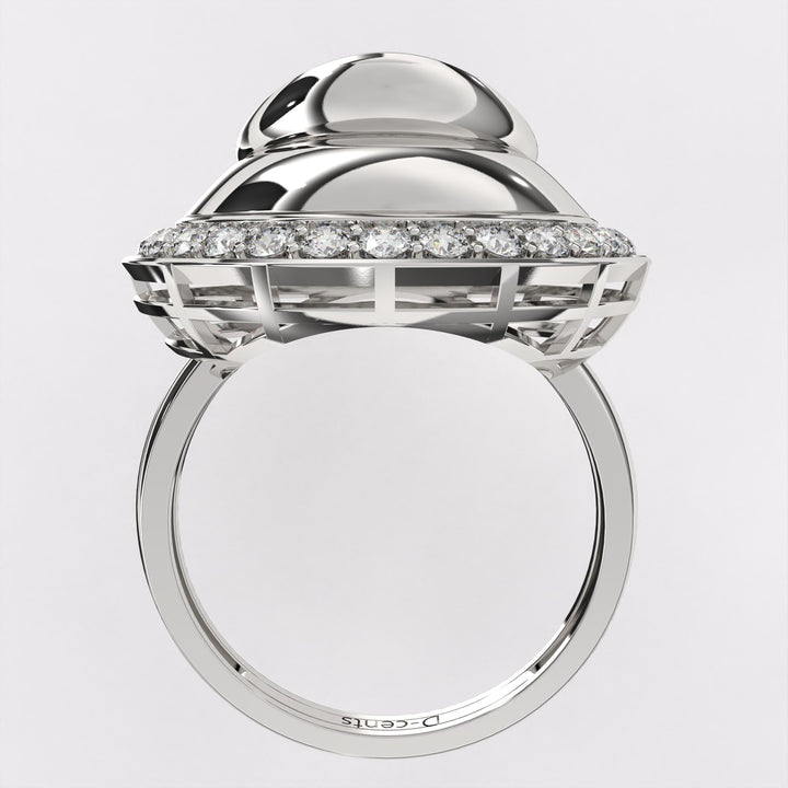 Golden Glow Diamond Ring in 925 Silver
