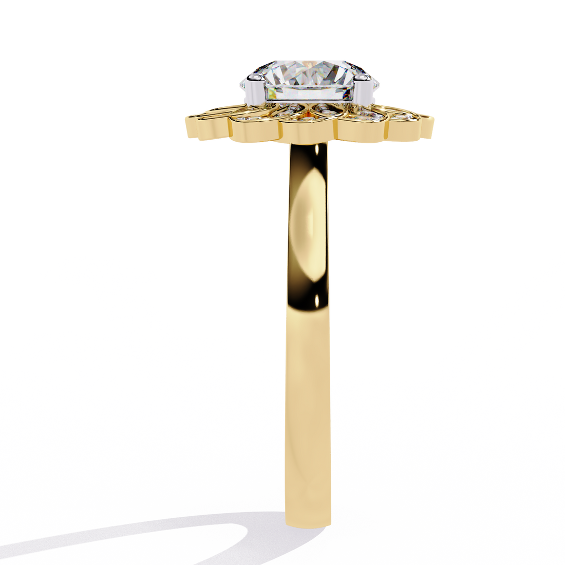 Golden Glow Sunburst Diamond Ring 4