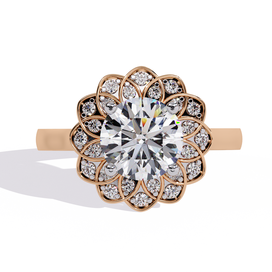 Golden Glow Sunburst Diamond Ring 5