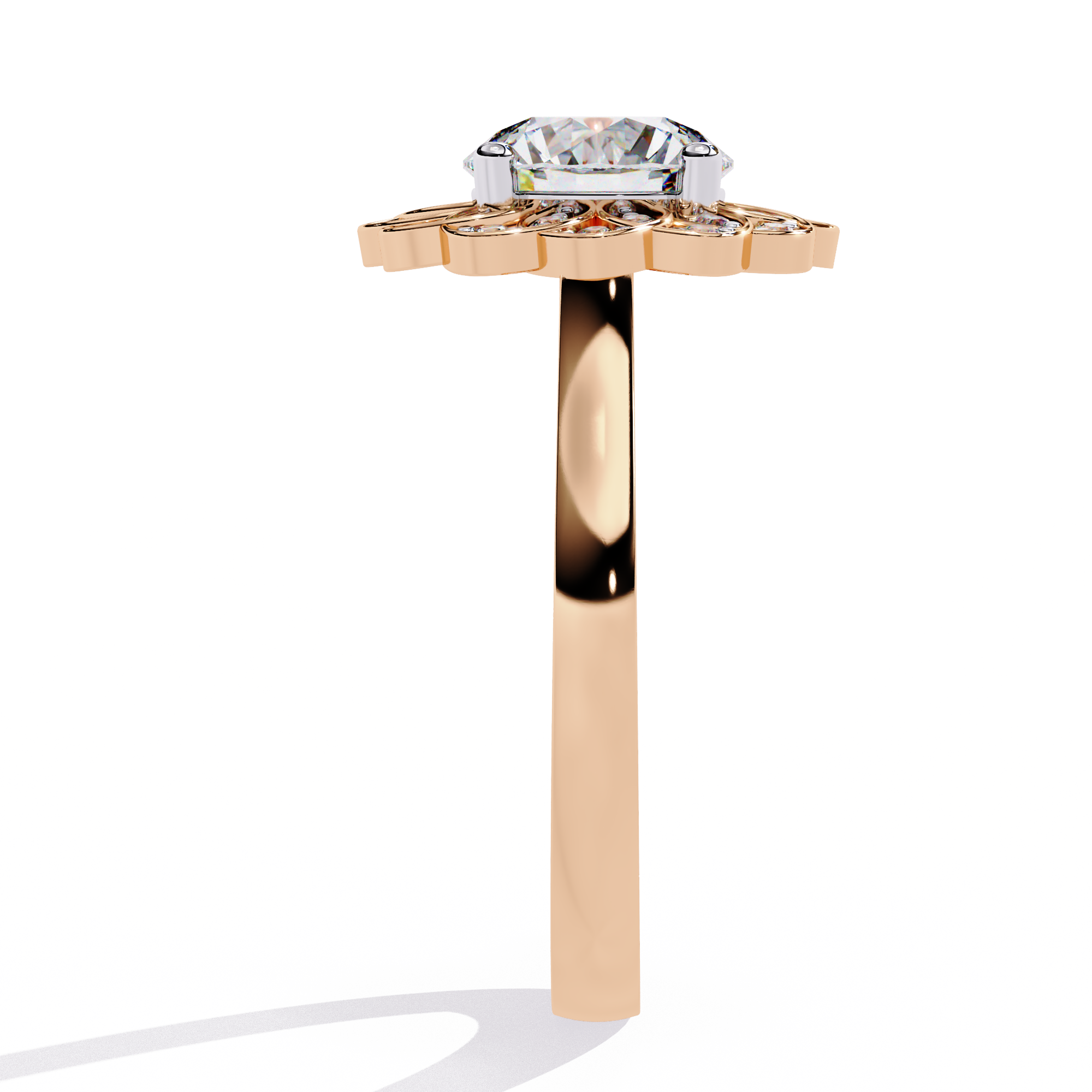 Golden Glow Sunburst Diamond Ring 8