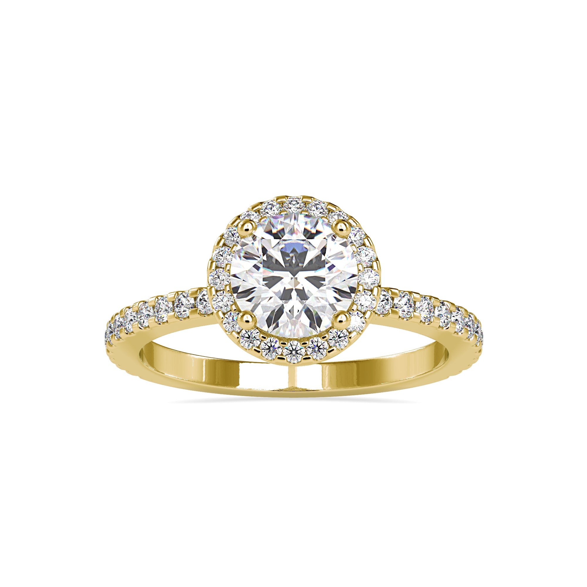Golden Halo Diamond Ring