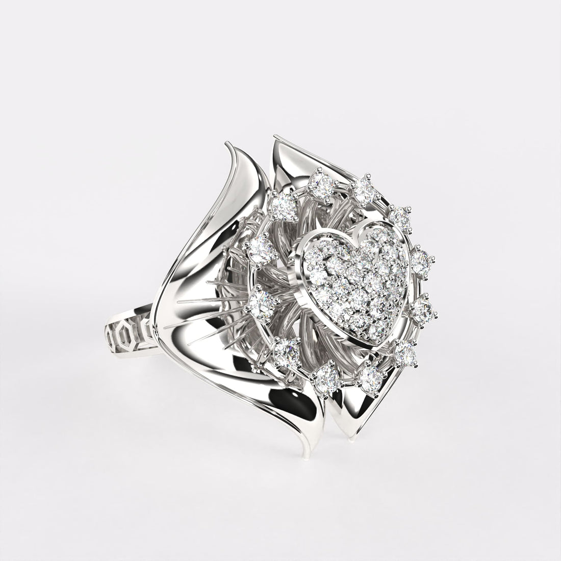 Golden Heart Diamond Ring