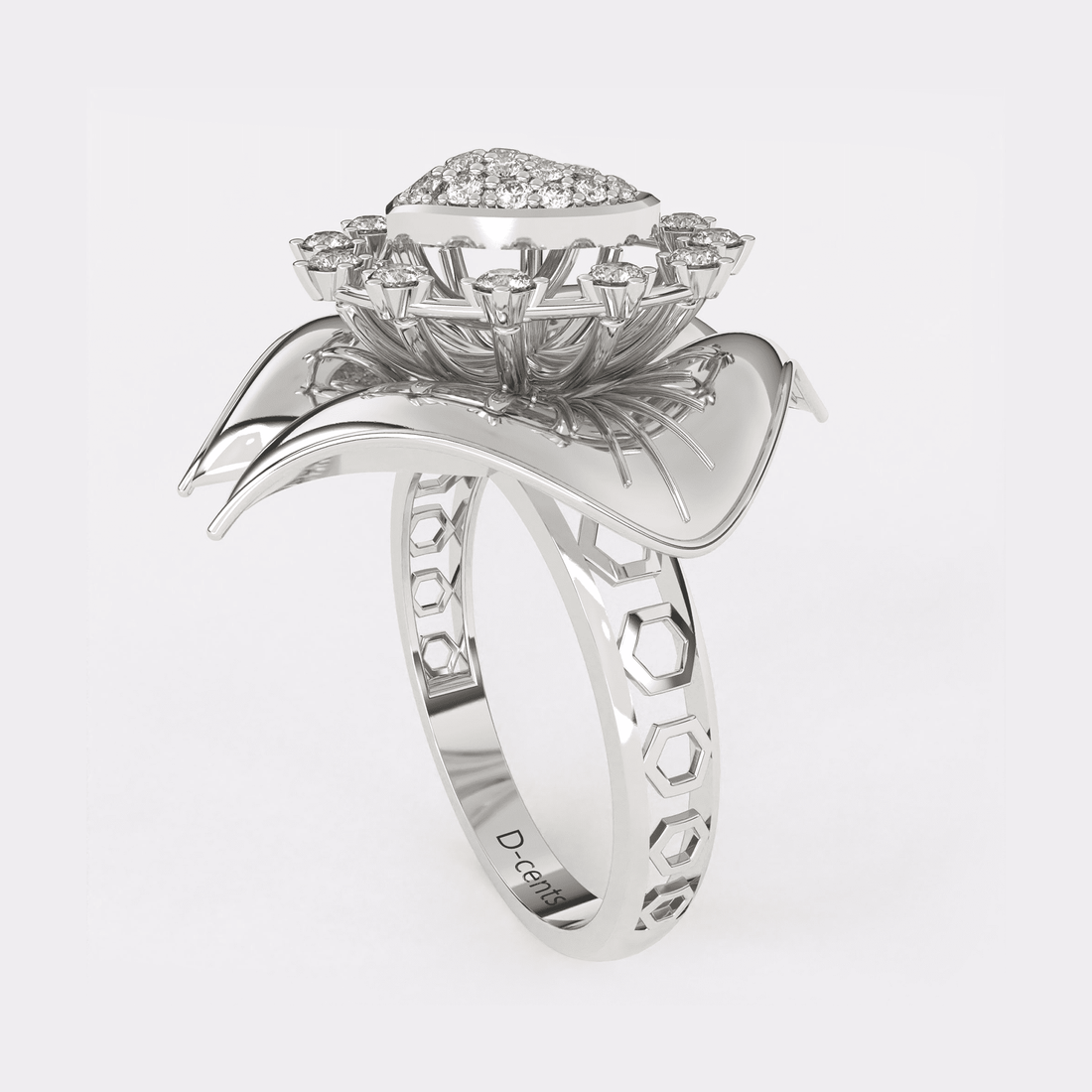 Golden Heart Diamond Ring