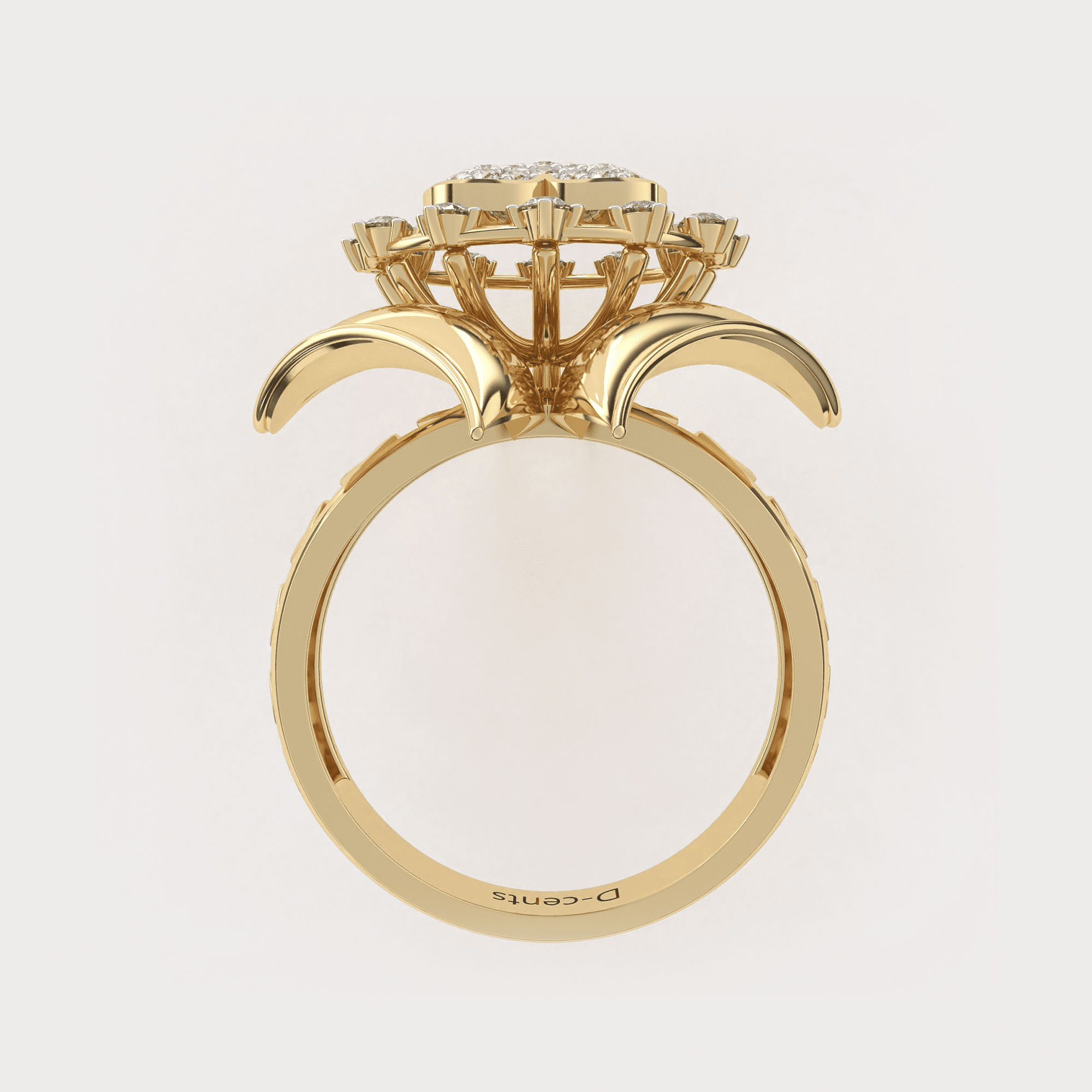 Golden Heart Diamond Ring