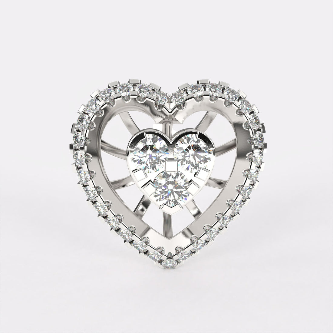 Golden Heart Earrings in 925 Silver