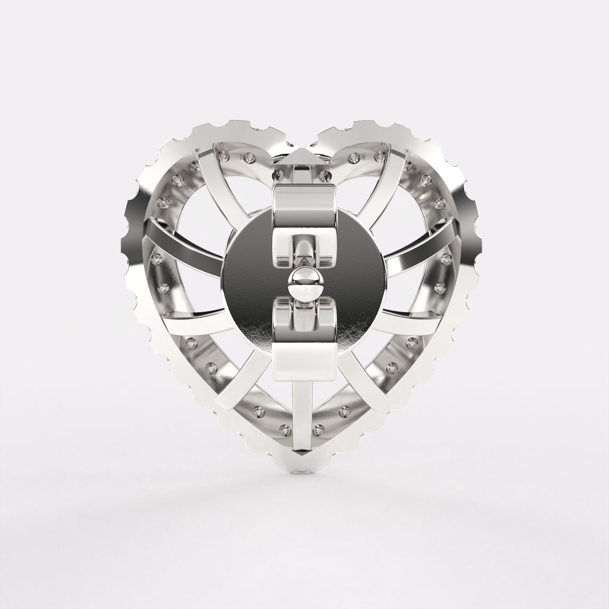 Golden Heart Earrings in 925 Silver