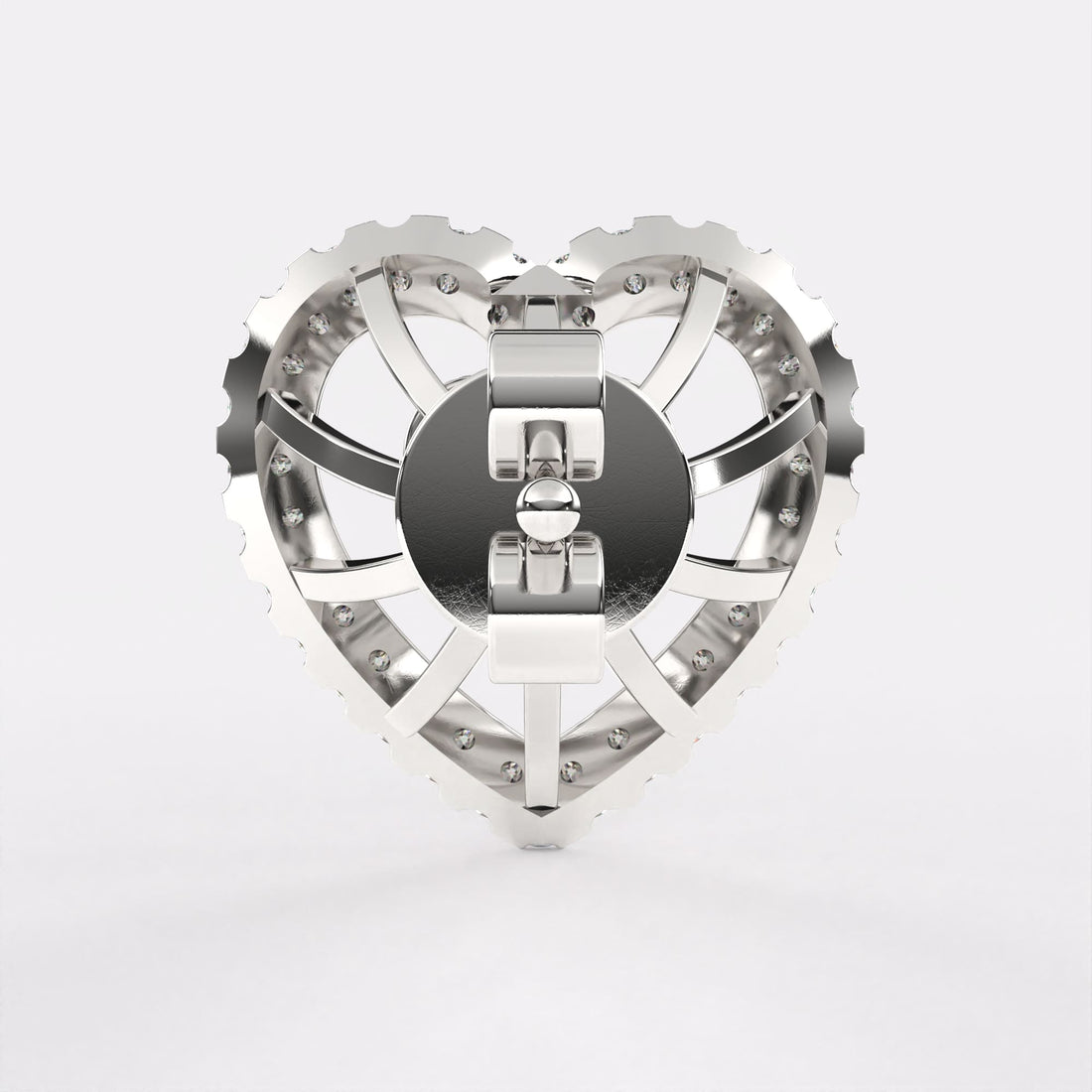 Golden Heart Earrings in 925 Silver