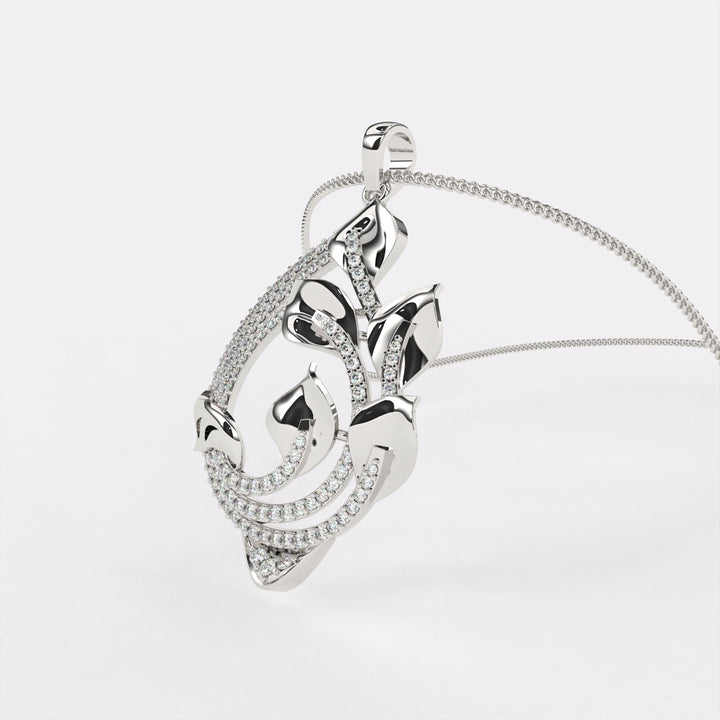 Graceful Gleam Diamond Pendant In 925 Silver