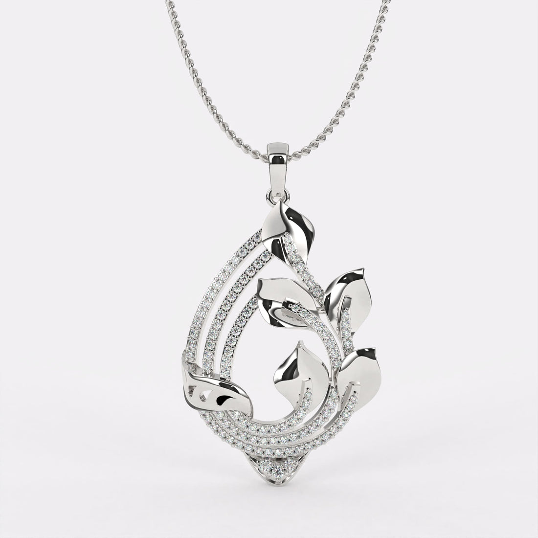 Graceful Gleam Diamond Pendant In 925 Silver