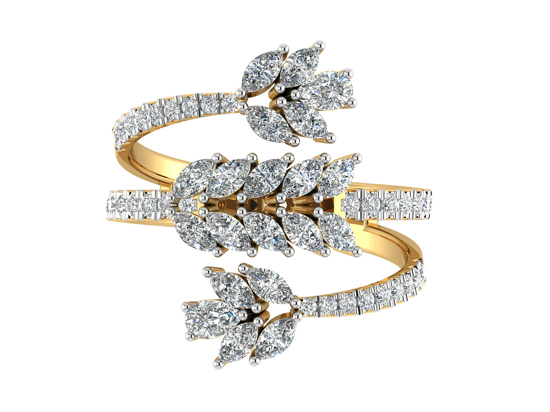 Graceful Leaf Diamond Ring