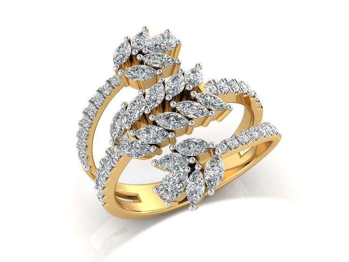 Graceful Leaf Diamond Ring 2
