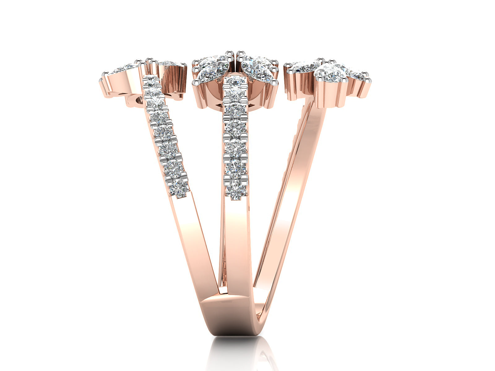 Graceful Leaf Diamond Ring 7