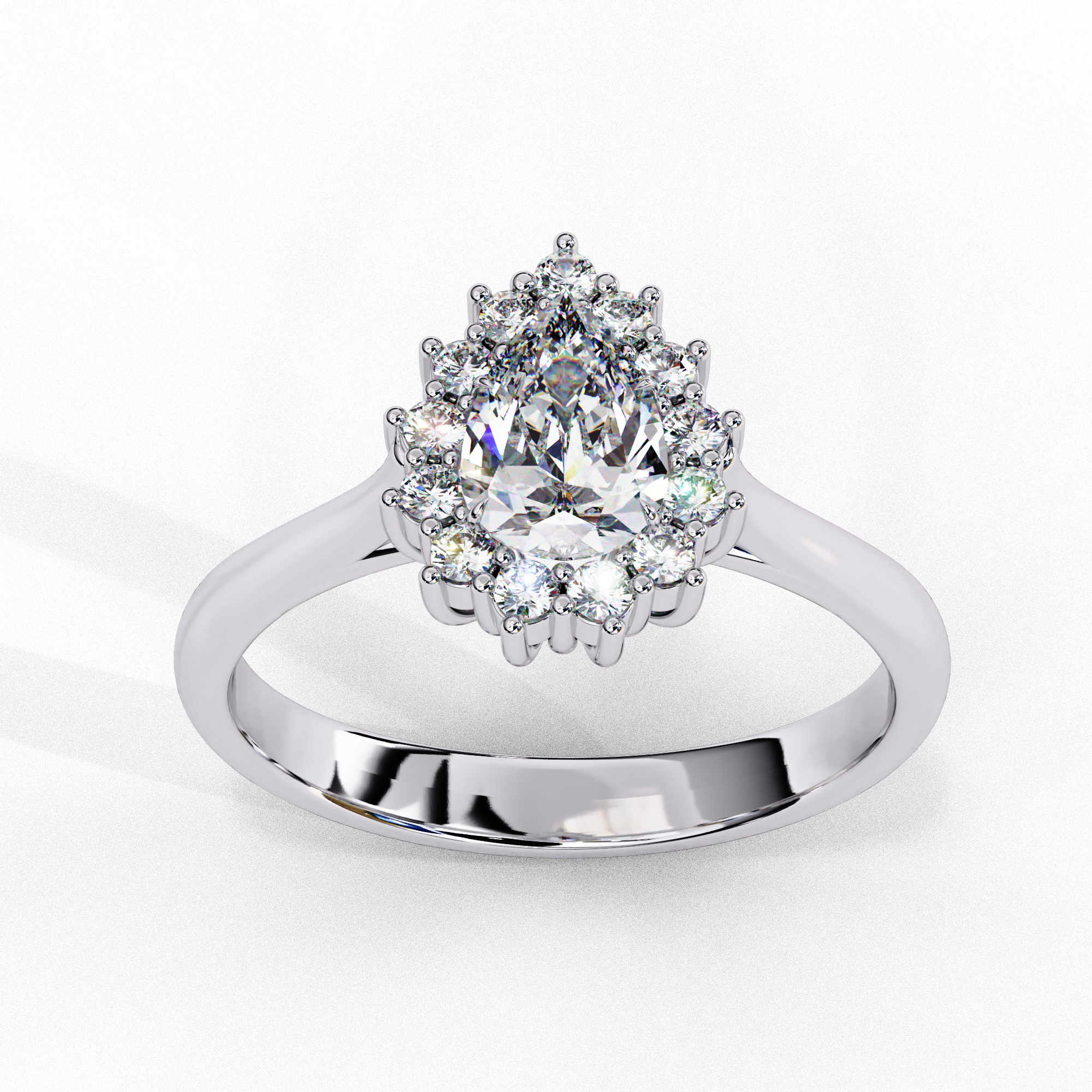Graceful Pear Diamond Ring11