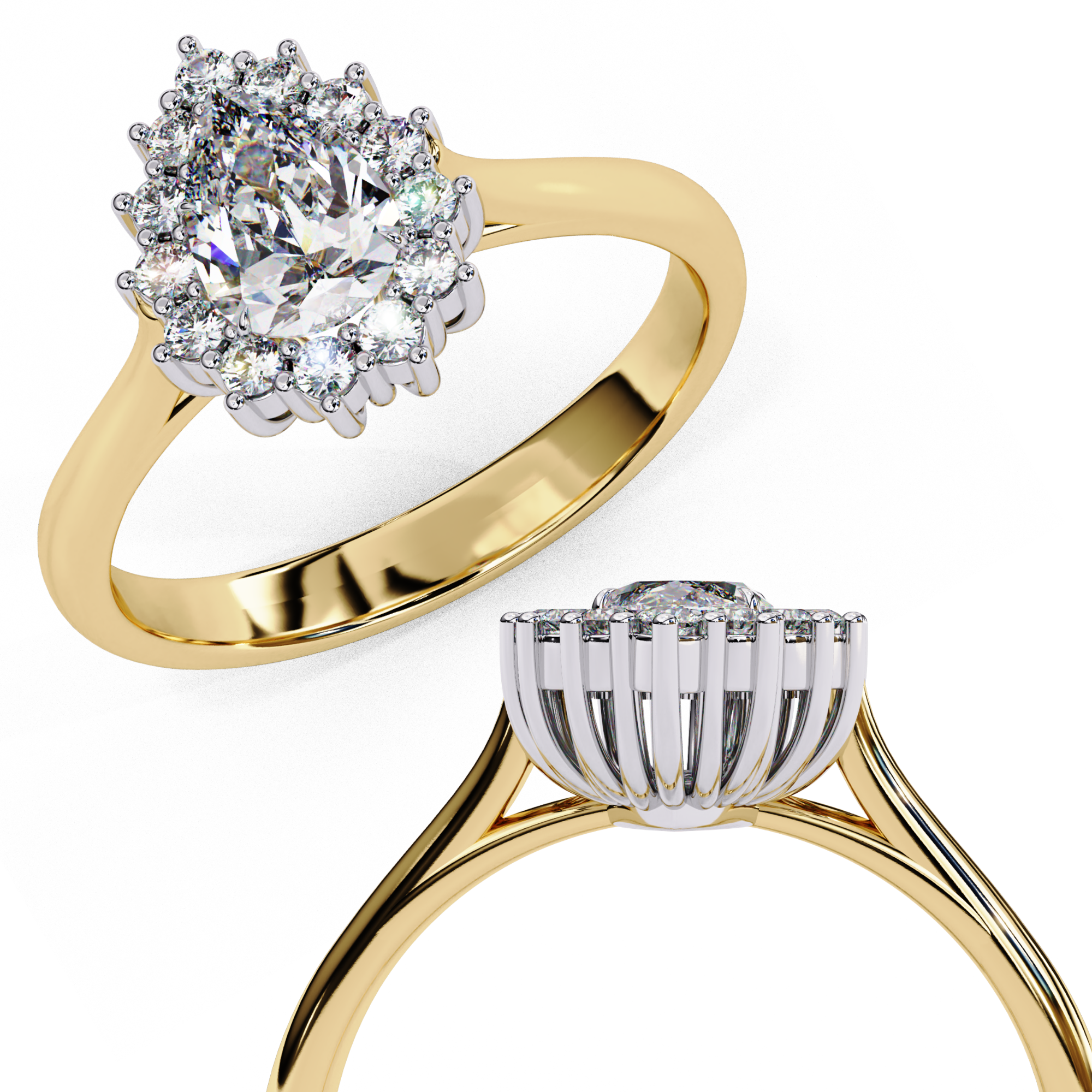 Graceful Pear Diamond Ring5