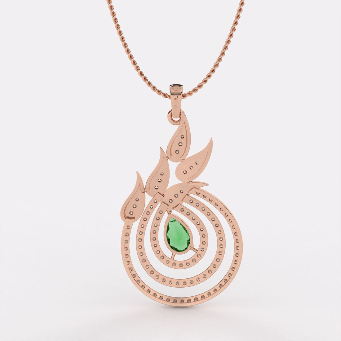 Green Stone Drop diamond Pendant
